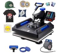 VEVOR - 5 in 1 Heat Press - 15x15 Heat Press Machine with Hat Press, 360° Rotation with Multifunction Rotary Digital Control for T-Shirts, Tumblers, Mugs,