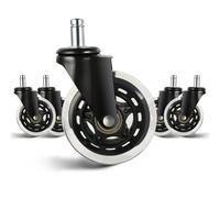 VEVOR Office Chair Wheels, Set of 5, 3 inch Caster Wheels Replacement for Hardwood Floors and Carpet, Heavy Duty Computer Gaming Desk Casters with 130 lbs Load Capacity, Universal Fit for Most Chairs