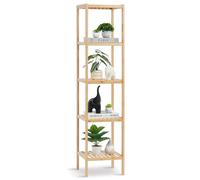 VEVOR 5-Tier Bathroom Standing Shelf, Narrow Shelving Unit, Display Storage Rack Organizer, Freestanding Flower Plant Stand, Multifunctional Bamboo Sh