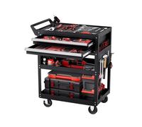 VEVOR 5-Tier Tool Cart with Wheels, 400 lbs Load Capacity, Rolling Work Cart with 2 Drawers & Pegboard, Mechanic Tool Storage Organizer with Locking S