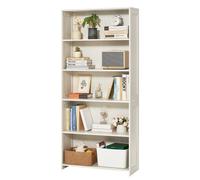 VEVOR 5 Tiers Wide Bookshelf, 68 in Wooden Open Bookcase with Display Storage Organizer Shelf, Freestanding Tall Display Floor Bookcase Bookshelf for Library, Bedroom, Living Room, Office, White