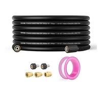 VEVOR 50 FT 15m, 6.35mm Kink Free M22-14mm Brass Thread Brand Pressure, 19mm Bending Radius, 3600 PSI Heavy Duty Power Washer Extension Replacement Hose, Black