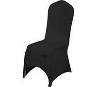 VEVOR 50 Pcs Black Chair Covers Polyester Spandex Stretch Slipcovers for Wedding Party Dining Banquet Arched-Front Chair Covers