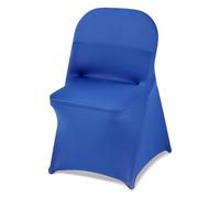 VEVOR 50 Pcs Blue Chair Covers, Polyester Spandex Chair Cover, Stretch Slipcovers for Wedding Party Dining Banquet Flat-Front Chair Covers, Fits Chair Measures up to 17.72 x 18.11 x 30.31 inch