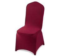 VEVOR 50 Pcs Burgundy Chair Covers, Polyester Spandex Chair Cover, Stretch Slipcovers for Wedding Party Dining Banquet Flat-Front Chair Covers, Fits Chair Measures up to 20.08 x 17.72 x 37.4 inch