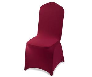 VEVOR 50 Pcs Burgundy Chair Covers, Polyester Spandex Chair Cover, Stretch Slipcovers for Wedding Party Dining Banquet Flat-Front Chair Covers, Fits Chair Measures up to 20.08 x 17.72 x 37.4 inch