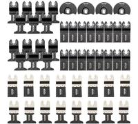 VEVOR 50 PCS Oscillating Saw Blades, Quick Release Multitool Blades Kit, HCS Tool Blades for Wood Plastic Metal Nails Bolts, Compatible with Dewalt Dr