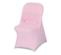 VEVOR 50 Pcs Pink Chair Covers, Polyester Spandex Chair Cover, Stretch Slipcovers for Wedding Party Dining Banquet Flat-Front Chair Covers, Fits Chair