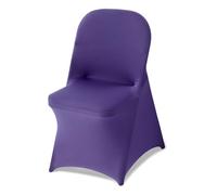 VEVOR 50 Pcs Purple Chair Covers, Polyester Spandex Chair Cover, Stretch Slipcovers for Wedding Party Dining Banquet Flat-Front Chair Covers, Fits Chair Measures up to 17.72 x 18.11 x 30.31 inch
