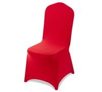 VEVOR 50 Pcs Red Chair Covers, Polyester Spandex Chair Cover, Stretch Slipcovers for Wedding Party Dining Banquet Flat-Front Chair Covers, Fits Chair Measures up to 20.08 x 17.72 x 37.4 inch