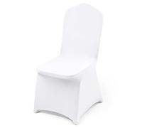 VEVOR 50pcs Chair Cover Wedding Spandex White Chair Covers Stretch Fabric Removable Washable Protective Slipcovers for Weddings Banquets Ceremony