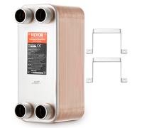 VEVOR Heat Exchanger, 5"x 12" 50 Plates Brazed Plate, Copper/316L Stainless Steel for Floor Heating, Water Heating, Snow Melting, Beer Cooling