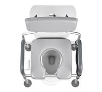 VEVOR Bedside Commode Chair, 500 lbs Capacity, 4-in-1 Portable Toilet and Raised Toilet Seat with Padded Seat & Backrest, Detachable 5L Bucket, Adjustable Height & Width Adult Potty Chair for Seniors