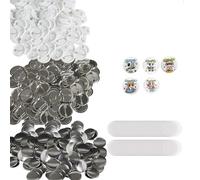 VEVOR 500 Sets 1.25 inch 32mm Pin Back Button Parts for Button Maker Machine, DIY Round Button Badge Parts, Set Includes Metal Top, Plastic/Metal Button, Clear Film, and Blank Paper For Gifts Presents