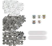 VEVOR 500 Sets 1 inch 25mm Pin Back Button Parts for Button Maker Machine, DIY Round Button Badge Parts, Set Includes Metal Top, Plastic/Metal Button, Clear Film, and Blank Paper for Gifts Presents