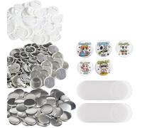 VEVOR 500 Sets 2.25 inch 58mm Pin Back Button Parts, DIY Round Button Badge Parts, Set Includes Metal Top, Plastic/Metal Button, Clear Film, and Blank Paper for Gifts Presents, Machine NOT Included