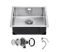 VEVOR 50cm Kitchen Sink Workstation, 304 Stainless Steel Undermount Sinks, Drop-in Single Bowl Farmhouse Basin with Accessories, Household Dishwasher Sinks for RV, Prep Kitchen, Laundry Room, Bar