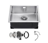 VEVOR 50cm Kitchen Sink Workstation, 304 Stainless Steel Undermount Sinks, Drop-in Single Bowl Farmhouse Basin with Accessories, Household Dishwasher Sinks for RV, Prep Kitchen, Laundry Room, Bar