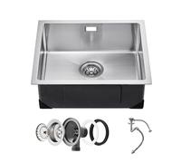 VEVOR 50cm Kitchen Sink Workstation, 304 Stainless Steel Undermount Sinks, Drop-in Single Bowl Farmhouse Basin with Accessories, Household Dishwasher Sinks for RV, Prep Kitchen, Laundry Room, Bar