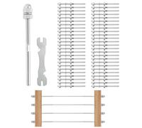 VEVOR 51 Pack Cable Railing Swage Threaded Stud Tension End Fitting Terminal for 1/8" Deck, T316 Stainless Steel, Cable Railing Tensioner 1/8" for Wood/Metal Post, Silver