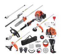 VEVOR 52CC 6-in-1 Multi-Functional Trimming Tools, Gas Hedge Trimmer, Weed Eater, String Trimmer, Brush Cutter, Edger, Pole Saw Chainsaw Pruner with Extension Pole