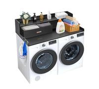 VEVOR 54" x 27" Wooden Washer and Dryer Countertop with Non-Slip Pads, Water-Resistant Topper for Laundry Room Organization, Black, 1370 x 700 x 305 mm