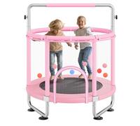 VEVOR 55" Kids Trampoline, 4.6FT Indoor Outdoor Trampoline, Mini Toddler Recreational Trampolinewith Safety Enclosure Net and Basketball Hoop,