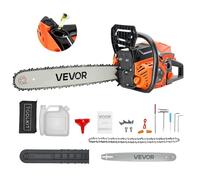 VEVOR 58 cc Gas Chainsaw, 20 inch Gas Powered Chainsaw, 2.7 HP Power Chain Saw with Non-Slip Handle, Gas-Powered Chainsaws with Dual Fuel Tanks, for Wood Cutting, Tree Trimming, and Land Clearing