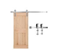 VEVOR 5FT Sliding Barn Door Hardware Kit, 330 LBS Weight Capacity, Compatible with 30 Inches Max Width & 1-3/8 to 1-3/4 Inches Thickness Single Sliding Barn Door, Durable Track & J-shape Roller Silver