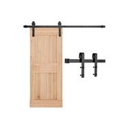 VEVOR 5FT Sliding Barn Door Hardware Kit, 330 LBS Weight Capacity, Compatible with 30 Inches Max Width & 1-3/8 to 1-3/4 Inches Thickness Single Sliding Barn Door, Durable Track & J-Shape Roller,Black
