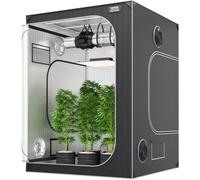 VEVOR 5x5 Grow Tent, 1828.8 x 1828.8 x 2438.4 cm, High Reflective 2000D Mylar Hydroponic Growing Tent with Observation Window, Tool Bag and Floor Tray