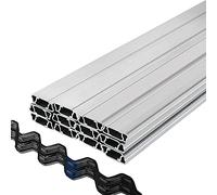VEVOR 6.56ft Spring Lock & U-Channel Bundle for Greenhouse, 50 Packs PE Coated Spring Wire & Aluminum Alloy Channel, Plastic Poly Film or Shade Cloth Attachment with Screws