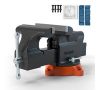 VEVOR 6" Bench Vise w/ Anvil 360°Swivel Locking Base Heavy Duty Ductile Iron