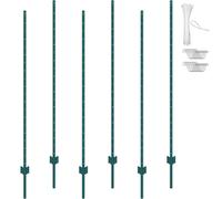 VEVOR 6 Feet Fence Post 6 Pack U-Channel Heavy Duty Metal Fence Posts Green