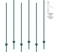 VEVOR 6 Feet Fence Post 6 Pack U-Channel Heavy Duty Metal Fence Posts Green