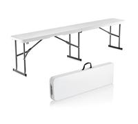 VEVOR Folding Bench Plastic Portable Outdoor Picnic Garden 183 cm Bench White