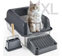 VEVOR 6 in Deep Cat Litter Box Odor-Free Litter Box with Filtering Foot Board