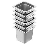 VEVOR 6 Pack 1/6 Size Hotel Pans Steam Table Pan Stainless Steel 6" Deep