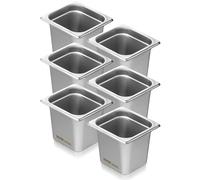 VEVOR 6 Pack 1/6 Size Hotel Pans Steam Table Pan Stainless Steel 6" Deep