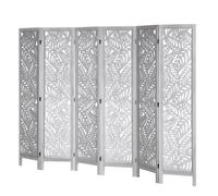 VEVOR Wood Room Divider, 6 Panel Wood Folding Privacy Screen, 66.9 Inches Tall Indoor Carved Partition Divider, Portable Decoration Screen, for Room Separation, Home, Office, Restaurant & Bedroom