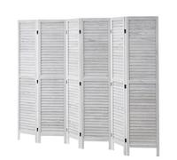 VEVOR Wood Room Divider, 6 Panel Wood Folding Privacy Screen, 66.9 Inches Tall Indoor Louvered Wooden Partition, Portable Decoration Screen, for Room Separation, Home, Office, Restaurant & Bedroom