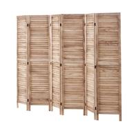 VEVOR Wood Room Divider, 6 Panel Wood Folding Privacy Screen, 66.9 Inches Tall Indoor Louvered Partition Divider, Portable Decoration Screen, for Room Separation, Home, Office, Restaurant & Bedroom