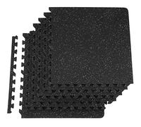 VEVOR 6 PCS 1/2 inch Thick Gym Floor Mats, 24" x 24" EVA Foam & Rubber Top Interlocking Workout Floor Mats with 24 sq.ft Coverage, Waterproof Exercise Puzzle Flooring for Gym, Home, Garage, Basement