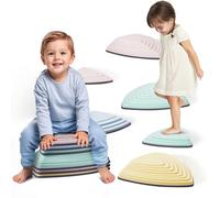VEVOR 6 PCS Balance Step Stones Geometric Triangle for Kids Jumping Stones for Kids Obstacle Course Coordination Set for Kids 3 Years Old and Up