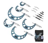 VEVOR 6 PCS Micrometer Set, 0-1"/1-2"/2-3"/3-4"/4-5"/5-6" Machinist Outside Micrometer, Precision 0.0001 Accuracy, Professional Machinist Tools with Protective Case, for Metalworking & Engineering
