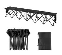 VEVOR 6 Seat Portable Folding Sport Bench Outdoor Camping Chair with Carry Bag