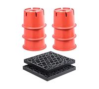 VEVOR 6 Trailer Support Blocks (203.2mm Height, 908kg Load) + 2 Trailer Jack Pads, 8 Piece Heavy Duty Leveling Kit for 5th Class Motorhomes with Air Conditioning