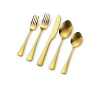 VEVOR 60-Piece Gold Silverware Set, Food-Grade Stainless Steel Flatware Utensils for 12, Mirror Finished Cutlery Set, Dishwasher Safe Eating Tableware for Kitchen Home, Include Knife Fork Spoon