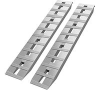 VEVOR 60'' X 12'' Aluminum Trailer 6000LBS Total Beavertail Hook End 1 Pair 2 Ramps, Silver