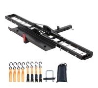 VEVOR Motorcycle Carrier, 600 LBS Steel Motorcycle Carrier Hitch Mount with 47" Longer Ramp, Scooter Dirt Bike Trailer Hauler with Ratchet Straps and Stabilizer, for Car, Truck with 2" Hitch Receiver